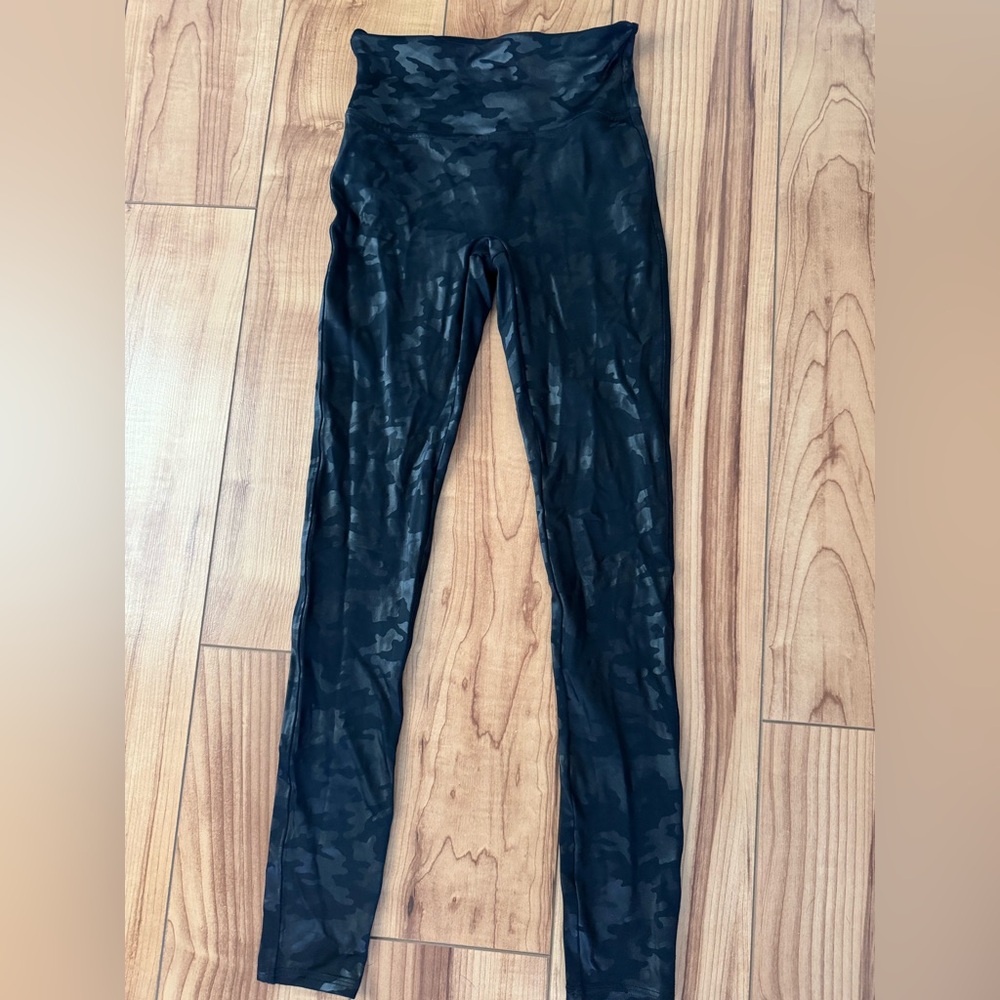 SPANX Faux Leather Camo leggings